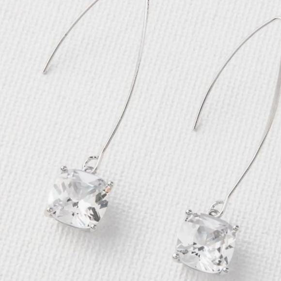 New Plunder "Joyful" Silver Crystal Gem Earrings (1.75") - Picture 2 of 6